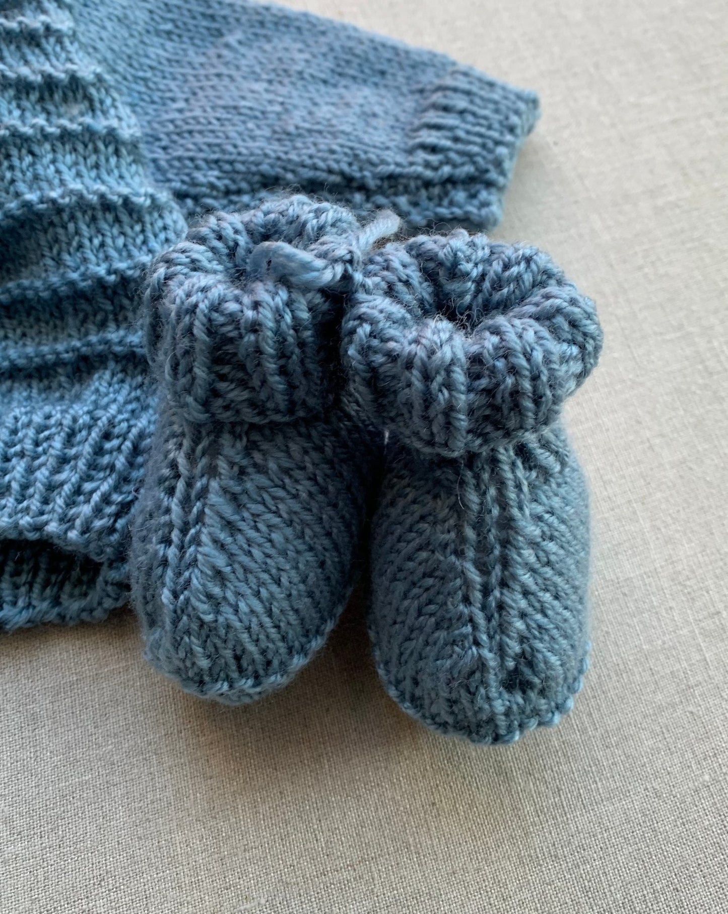 Knitted by Nana Cardigan, Beanie & Booties Set Silver