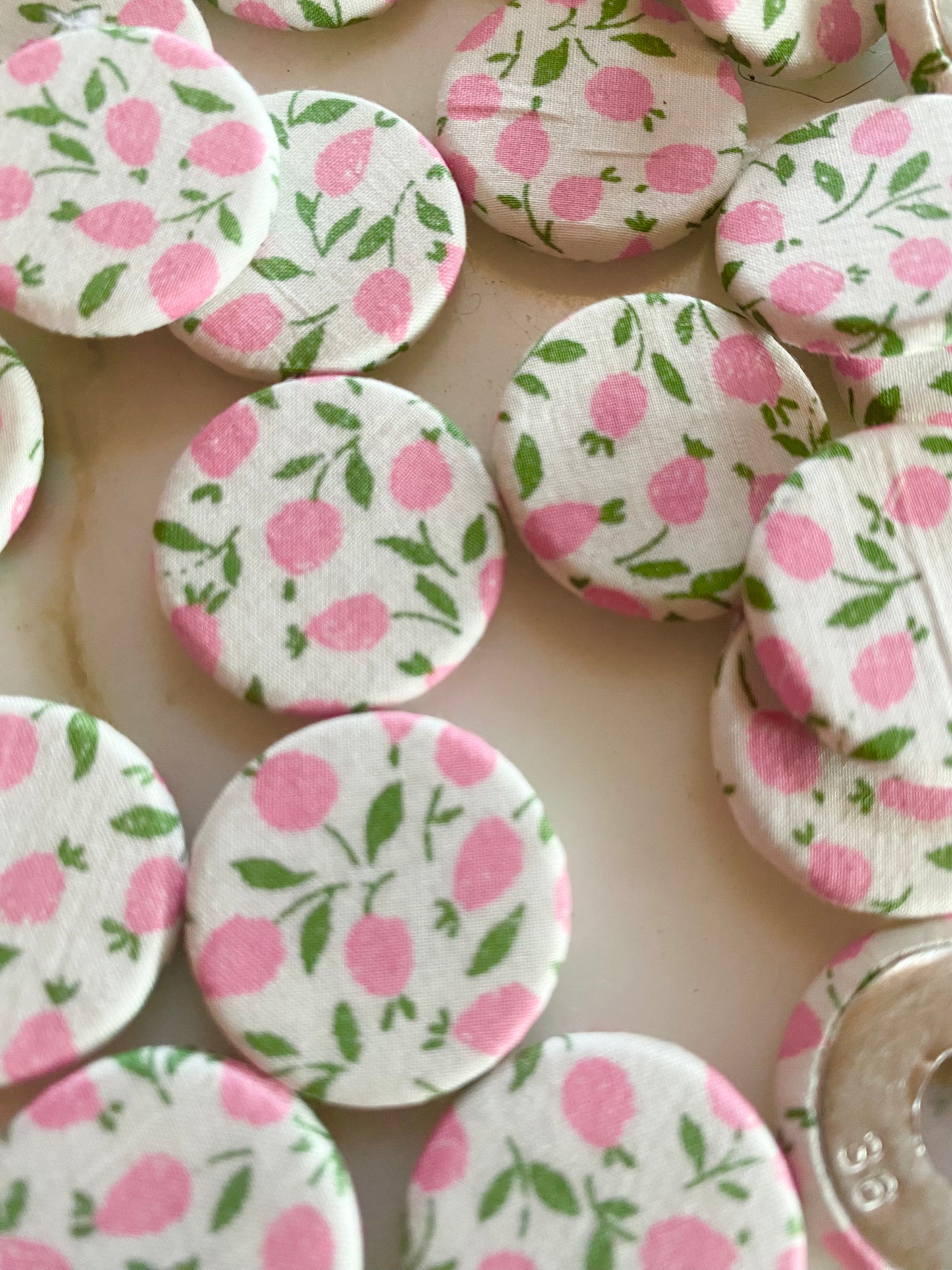 Covered Button 2.5cm diameter Liberty Blush