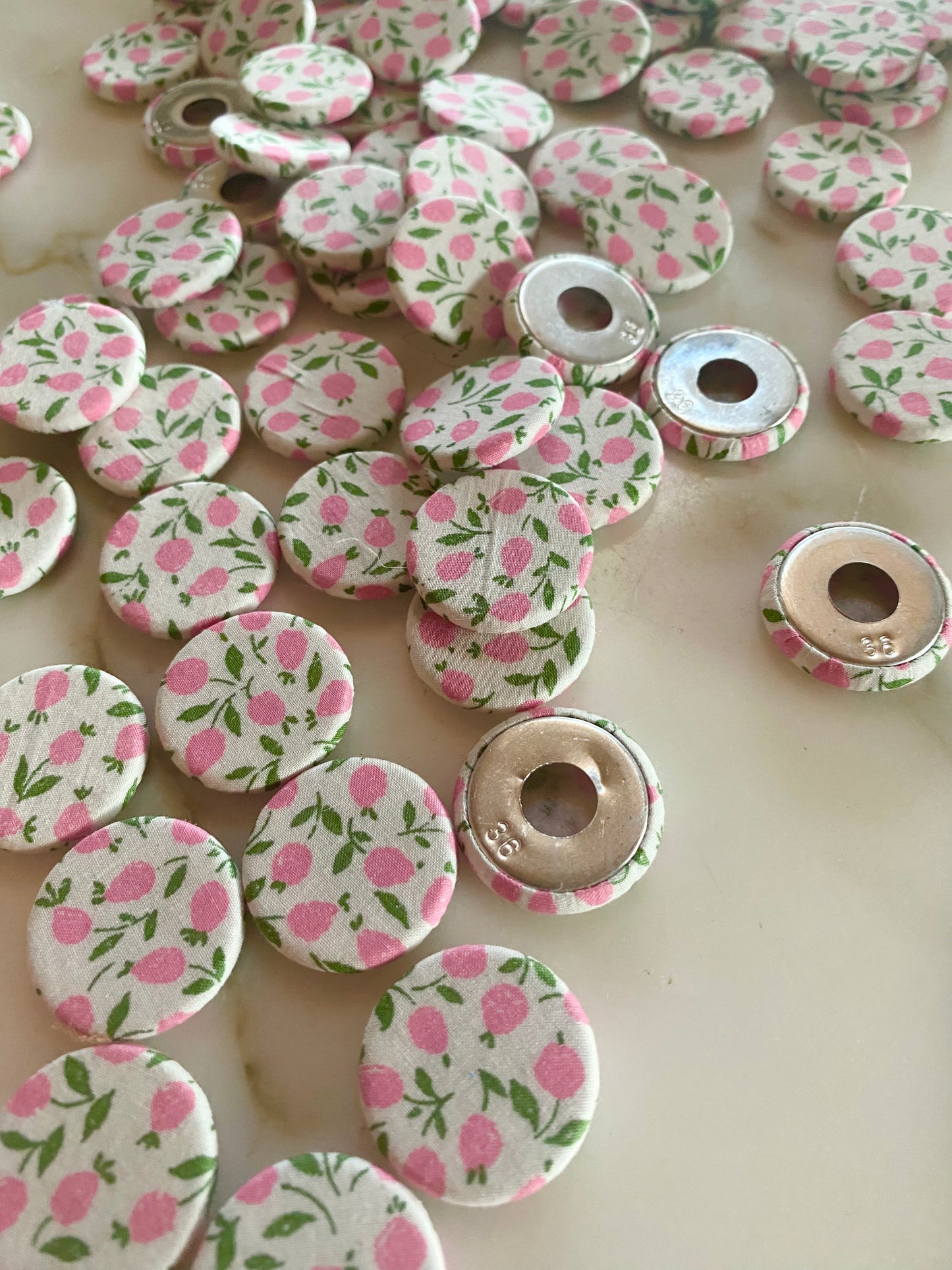 Covered Button 2.5cm diameter Liberty Blush