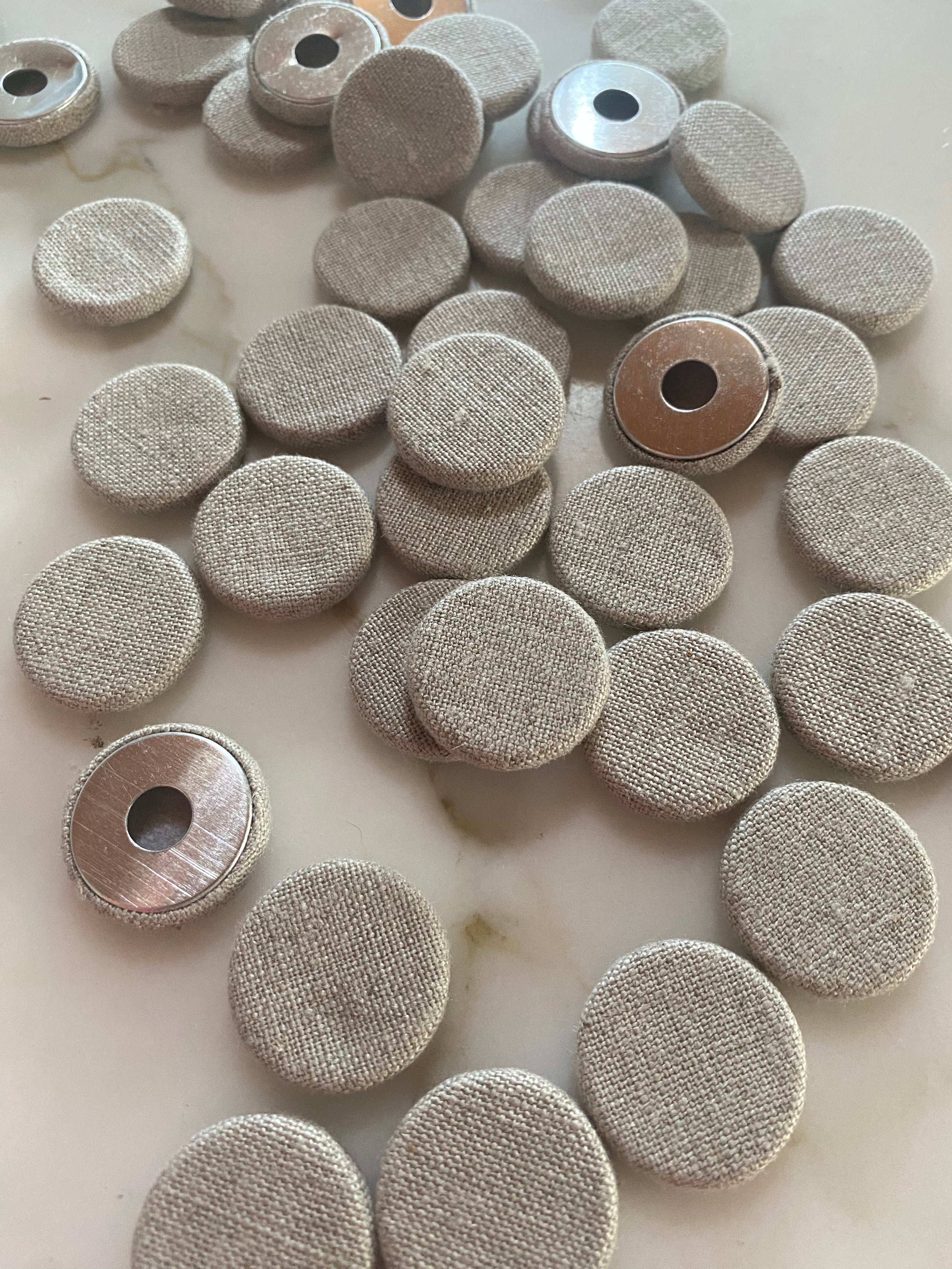 Covered Button 2.5cm diameter Natural Linen