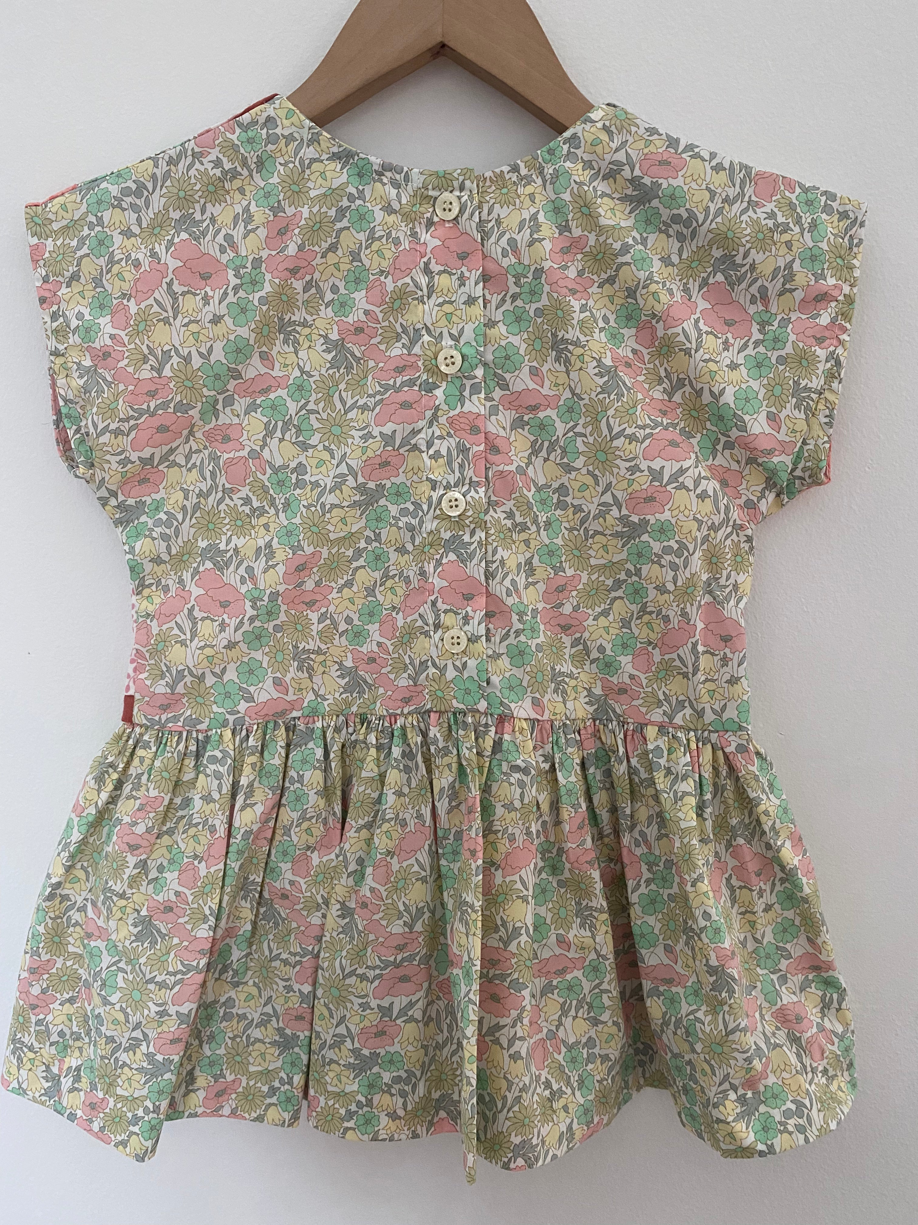 Maggie Patchwork Dress Daisy Lime 1y