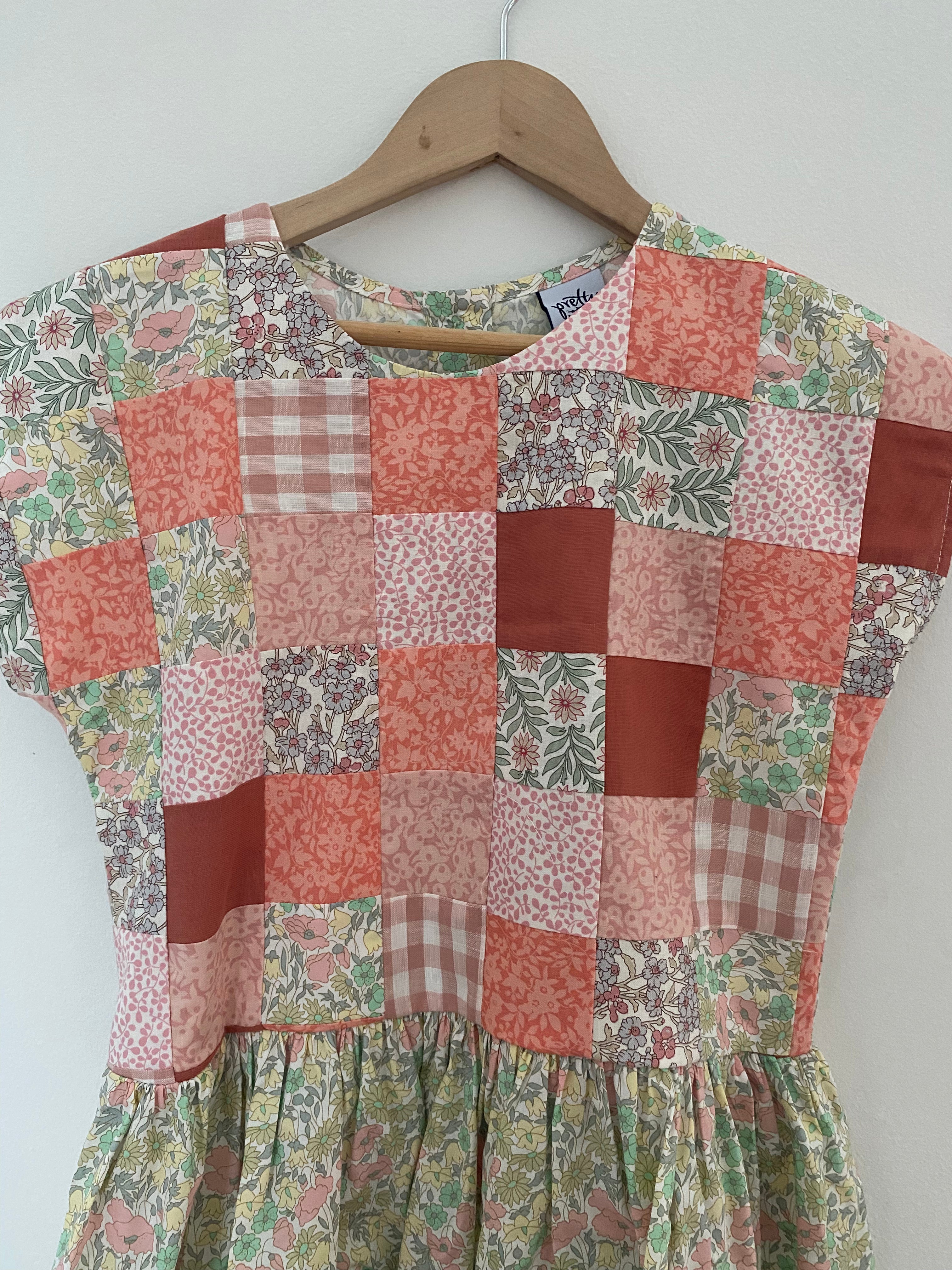 Maggie Patchwork Dress Daisy Lime 8y