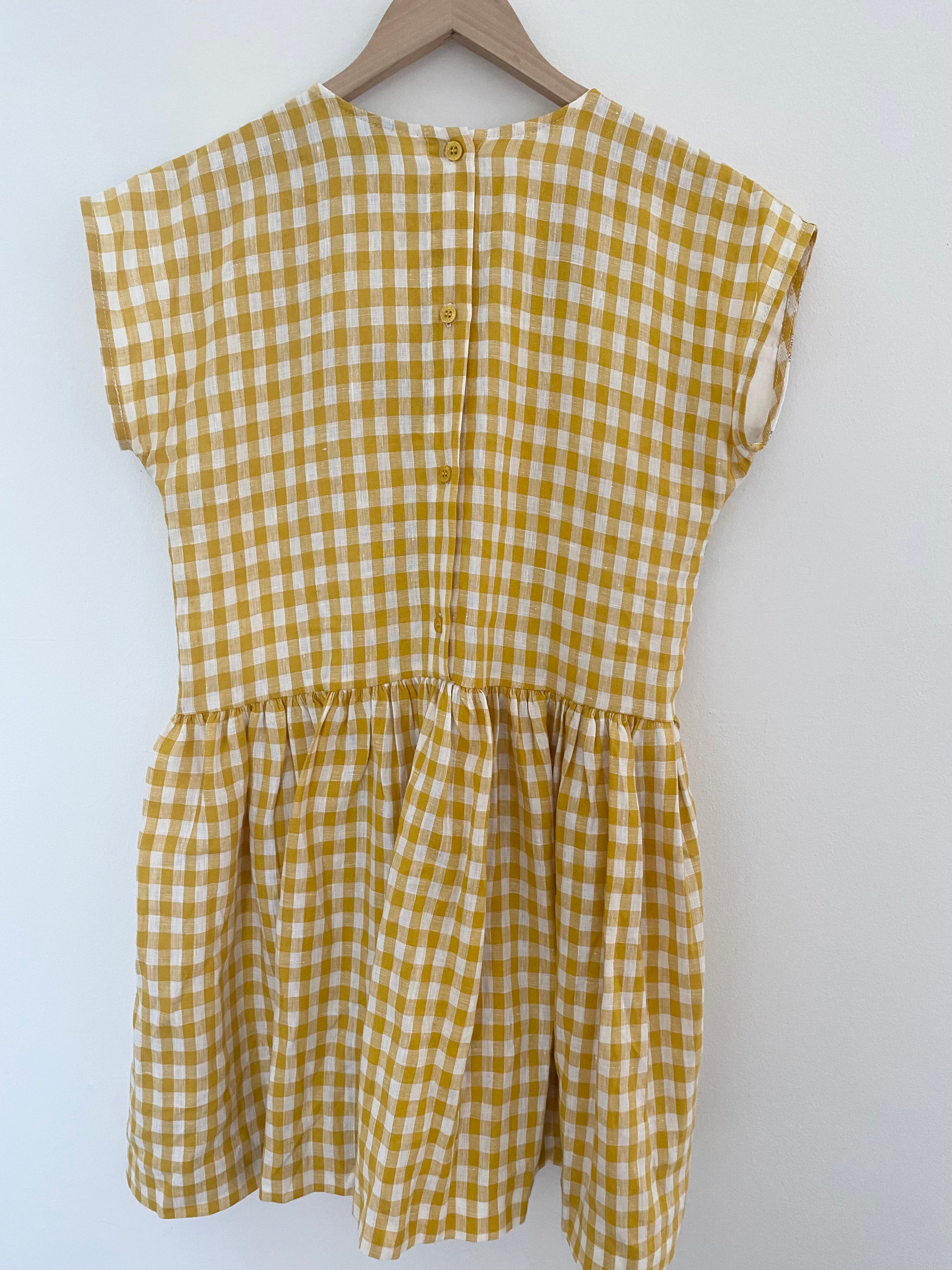 Maggie Patchwork Dress Yellow Check 10y