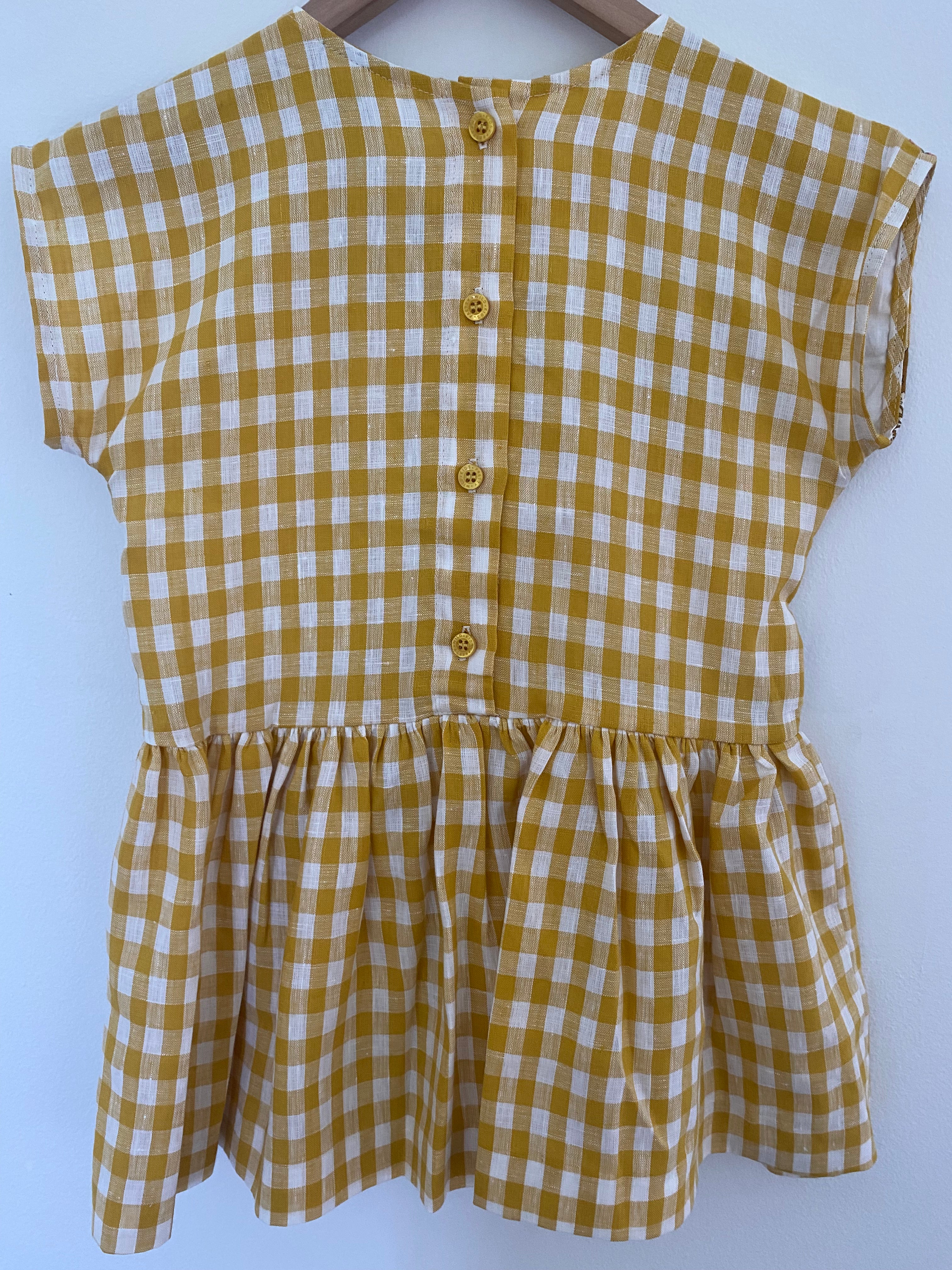 Maggie Patchwork Dress Yellow Check 2y